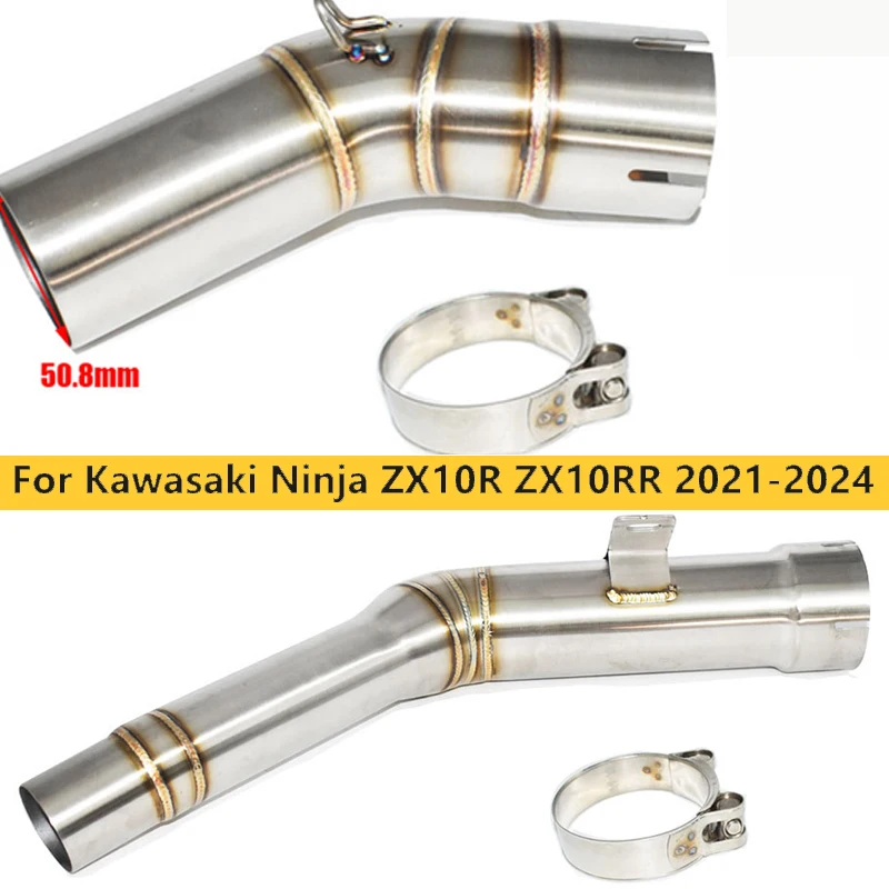 

Motorcycle Exhaust Escape Moto Muffler Mid Link Pipe Connect Original Exhaust For Kawasi Ninja ZX10R ZX10RR 2021-2024