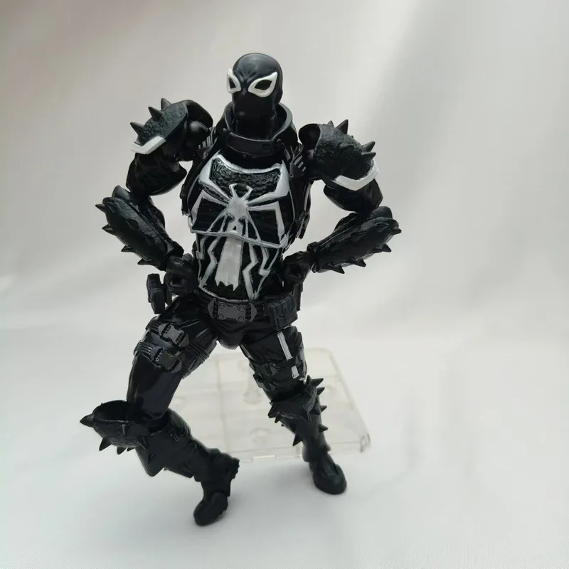 Figura de acción articulada Revoltech Venom Agente Spider-Man de PVC de 16 cm, modelo ensamblable, regalo coleccionable de anime para coleccionistas de cómics