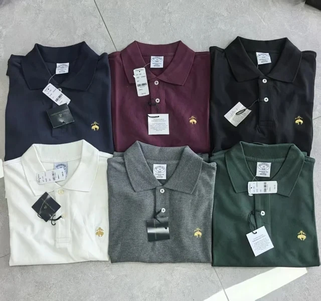 Men's  Shirt Pure Tail Single Gold Label American Style Cotton Sweat Absorbent Casual Wear Short Sleeve Flip Collar