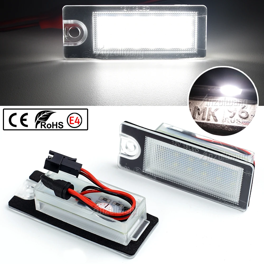 2Pcs NO Error Canbus LED Number Plate Lamp for Volvo V70 2001-2007 XC70 XC 70 90 S60 S80 3528-SMD LED License Plate Light 12V