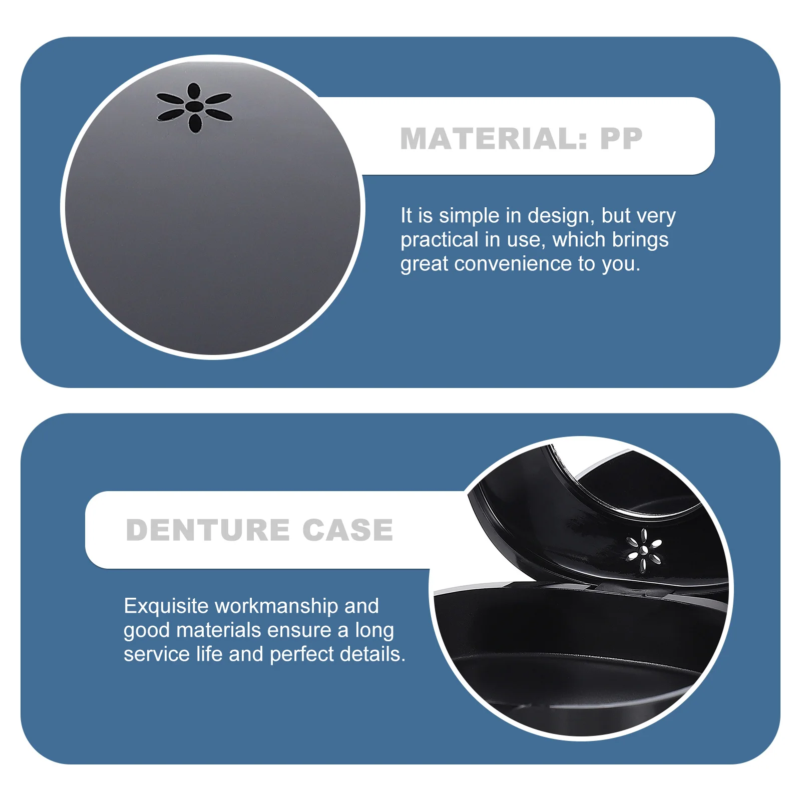 

Denture Case Retainer Storage Box Portable Compact Dust Proof Waterproof thodontic Braces Travel Mirror Cleaning Box