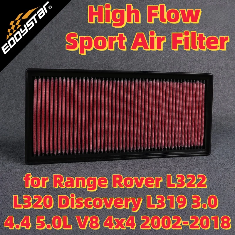 

High Flow Sport Air Filter for Range Rover L322 L320 Discovery L319 3.0 4.4 5.0L V8 4x4 2002-2018 Washable Racing Intake Filters
