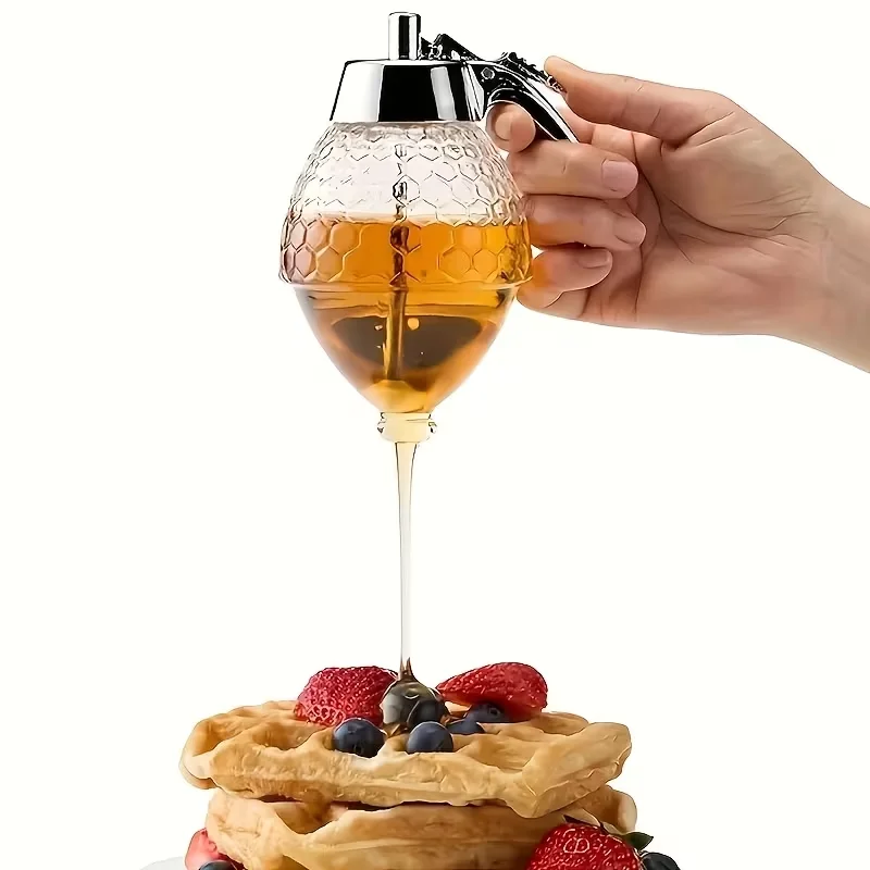 Honey Syrup Distributor with Bracket - Suitable for syrups, chocolate, sauces and seasonings, a multi-functional kitchen gadget
