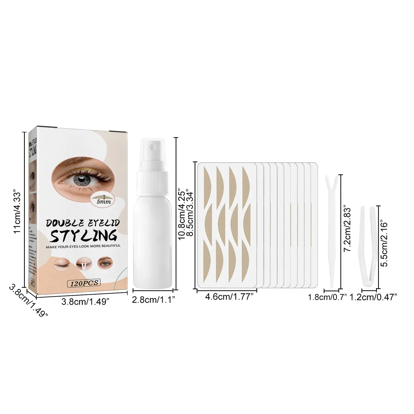 Langdurige dubbele ooglidtapes Huidskleur Traceless Eye Sticker voor ogen met capuchon Waterdichte make-upoplossing