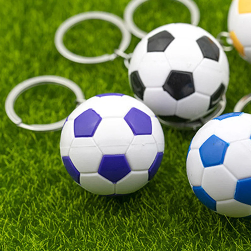 

4pcs Football Keychain Black Purple Green Sports Soccer Keychains Backpack Pendant Souvenir Gifts Team Sport Favors
