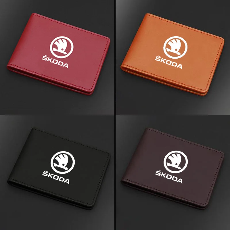 For Skoda Octavia Rapid Kodiaq Karoq Fabia Kamiq Superb Derivative Yeti Ultra-thin Car Driver License Cover Credit Card Holder