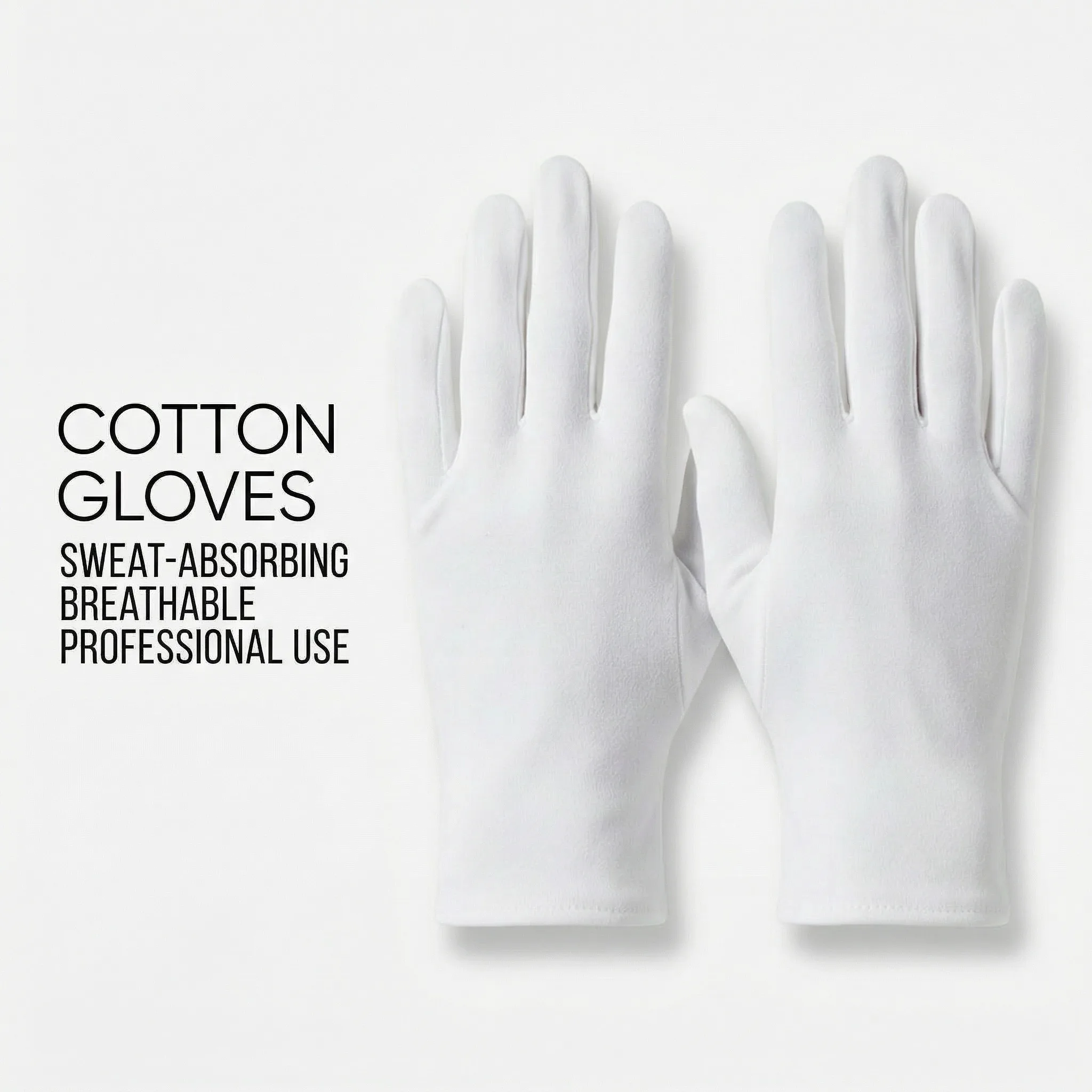 Picture 7: 100% Cotton Jewelry Handling Gloves Breathable Sweat-Absorbent White Gloves for Jeweler Watchmaker Polishing Anti-Fingerprint