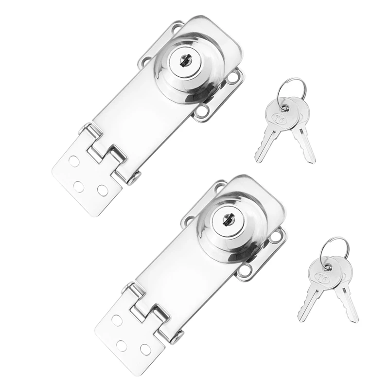 

2PCS Marine Boat SS 304 Locking Hasp Safety Lock Hatch Cabinet Door Cabin Deck Locker Hatch Latch Yacht Accessories