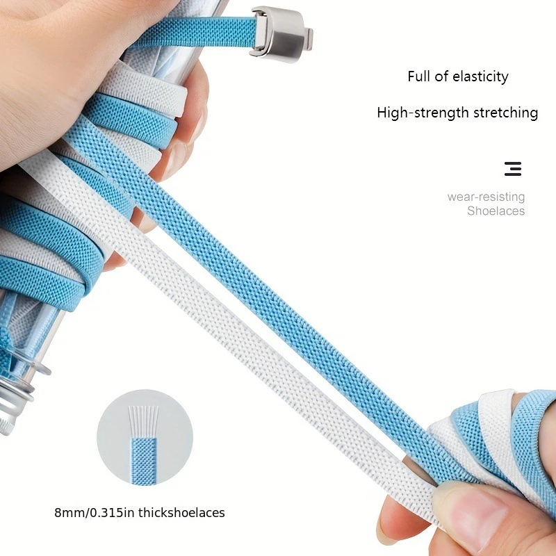 No Tie Shoe Laces Press Lock Shoelaces Without Ties Elastic Laces Sneaker Adult Widened Flat Shoelace for Sneakers Elastic Shoe