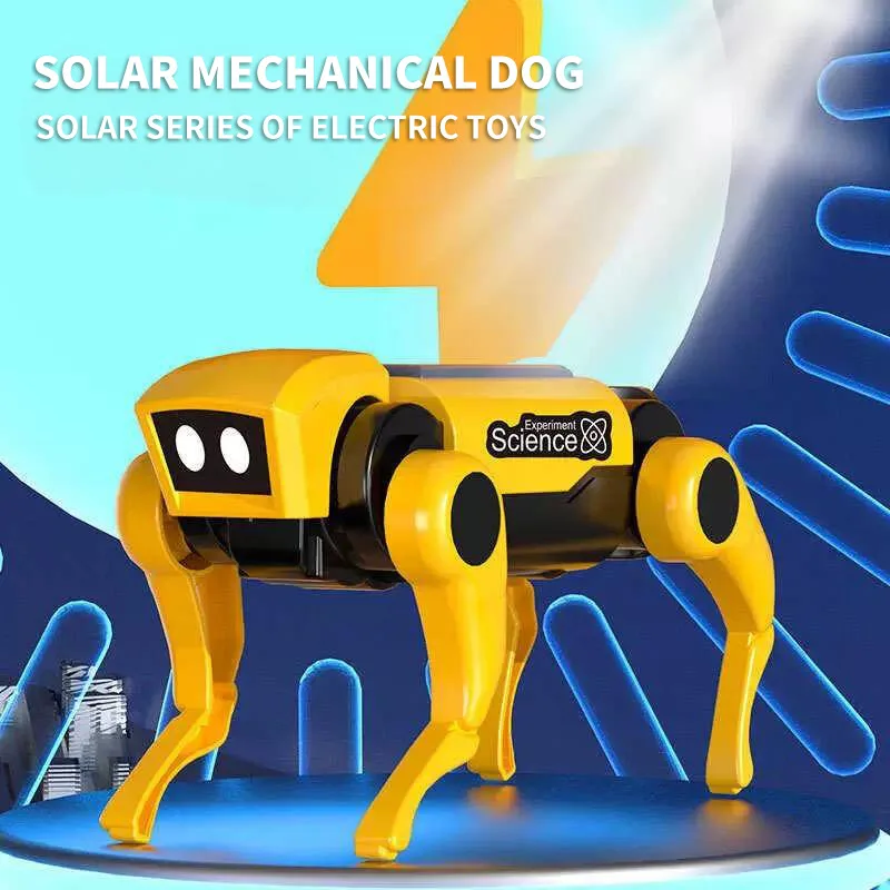 DIY Robot Kit Assemblage Zonne-energie voor kinderen Mechanische hond Elektrisch dier Zonnepoppen Leuk educatief speelgoed Kinderen Geschenken