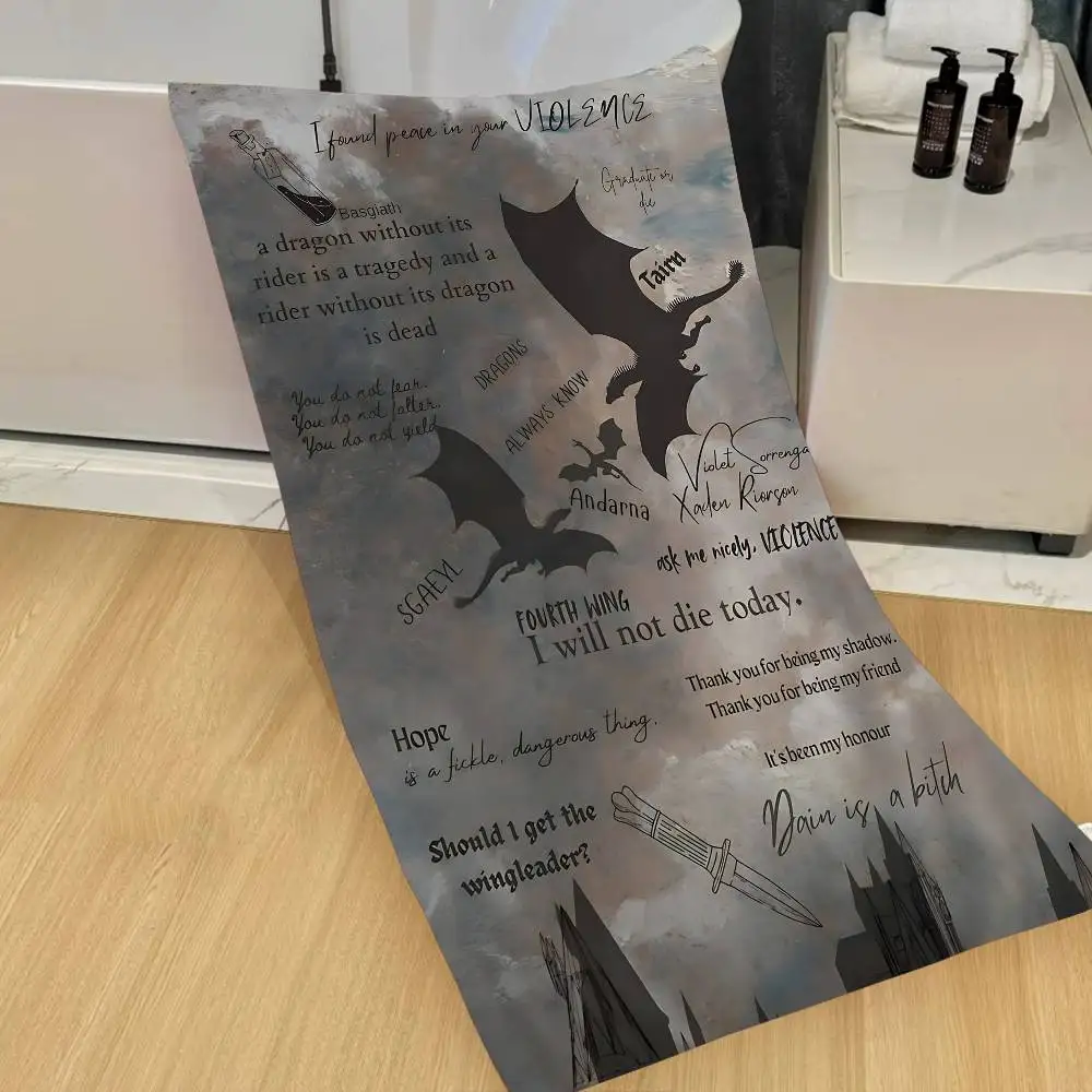 Fourth W-Wing Dragon Beach Towel Colorful Bath Towels for Girl Microfiber Quick Dry Custom Sand Free Beach Yoga Spa Gym Pool