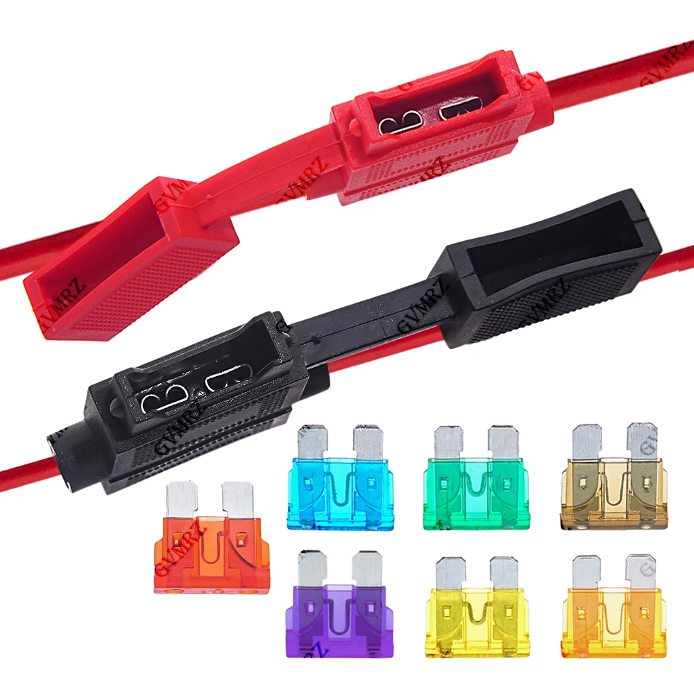 1A 2A 3A 15A-50A ATC Mittelgroßer Wasserdichter Sicherungshalter für Automobile 32V 18/16/14/12/10AWG Standard-Sicherungseinsatz 7,5A 10A 4A