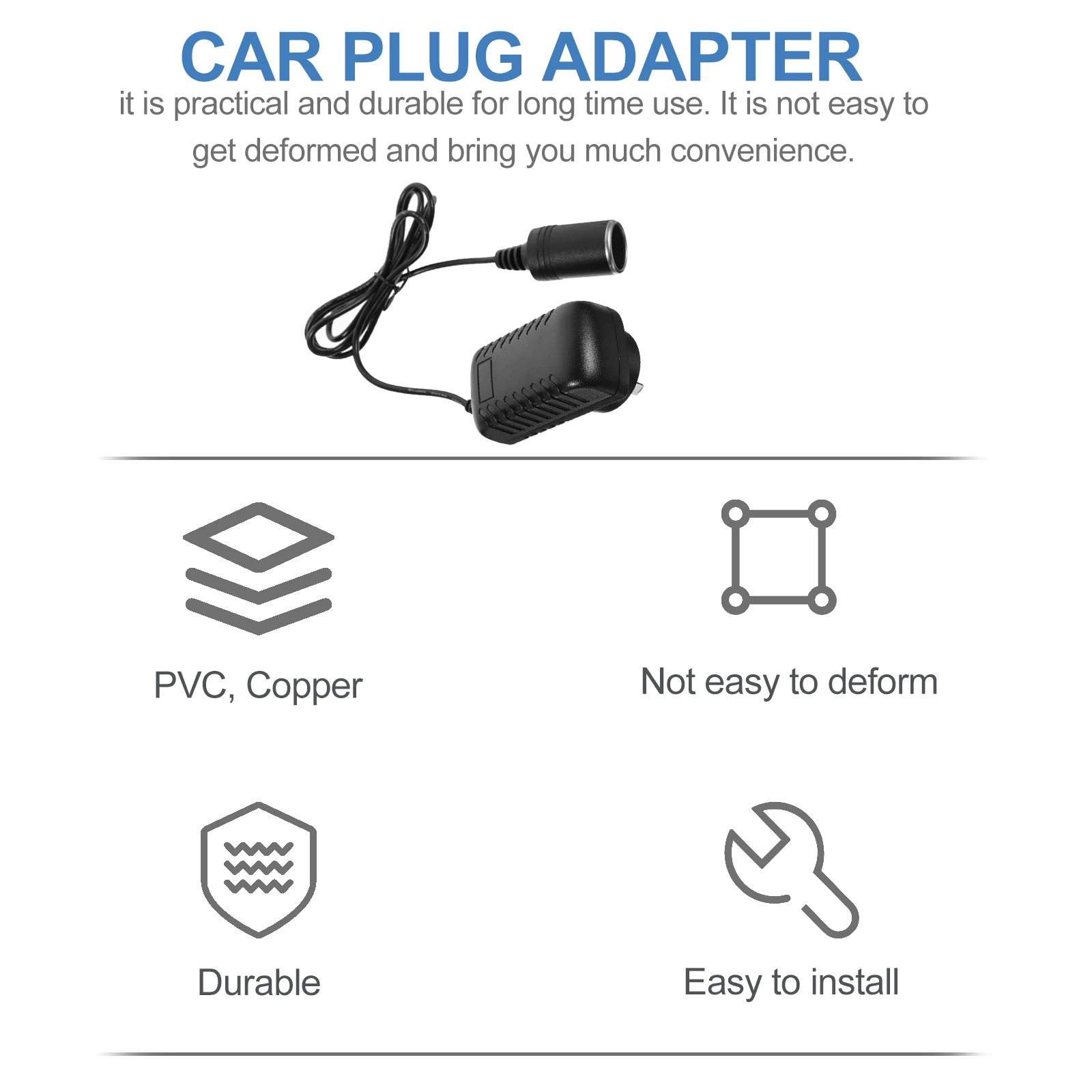 

12V 2A Car Power Converter 100 240V Voltage Adapter for Accessories Devices Durable Long Life Anti Deformation Car Electronic