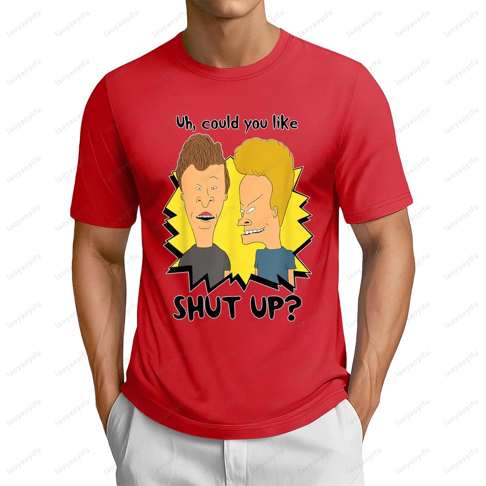 تي شيرت Beavis and بعقب برأس تي شيرت غير رسمي فضفاض Harajuku ملابس الشارع الشهير صيفي بأكمام قصيرة تي شيرت رجالي للتنفس الهيب هوب تي شيرت نسائي