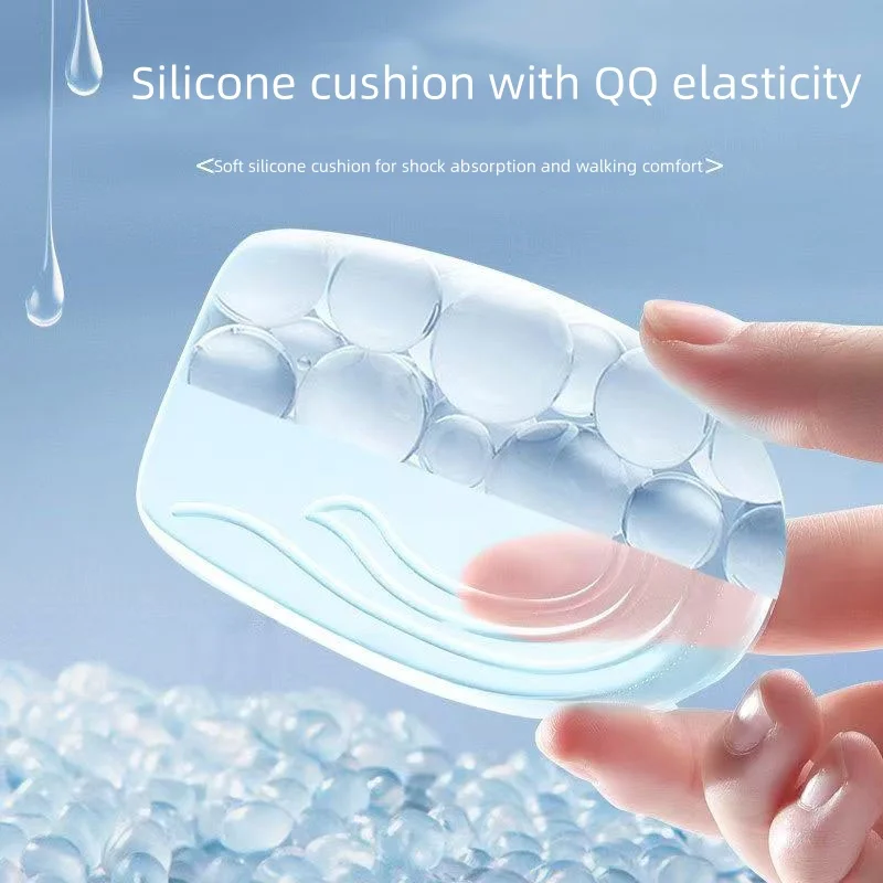 1 plantillas dobles ocultas para mejorar la altura con cojín de silicona antideslizante para el talón para hombres