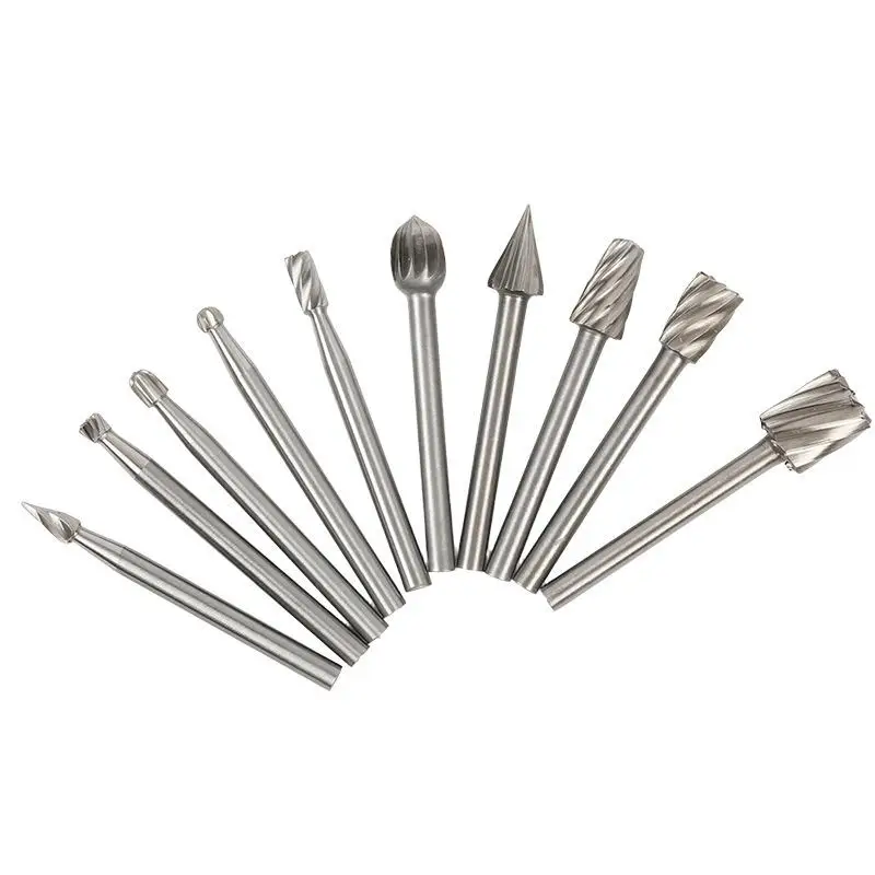 10pcs HSS Wood Drill Bits Stainless Steel Attachments Carving Tools For Woodworking DIY Workshop