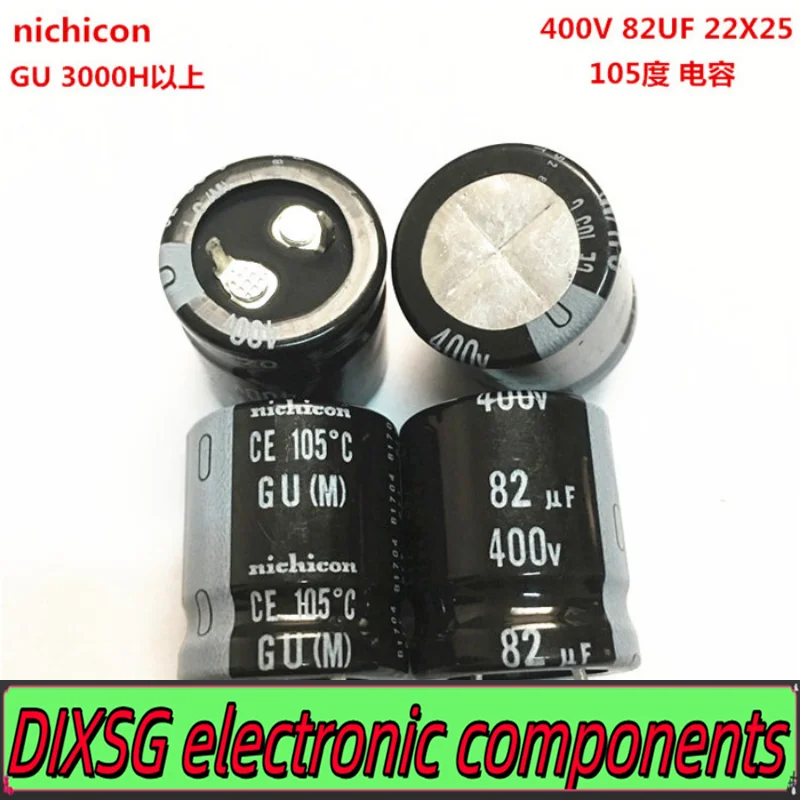 DIXSG (1PCS) 400V82UF 22X25 Japan Nichicon electrolytic capacitor 82UF 400V 22*25 GU 105 degrees