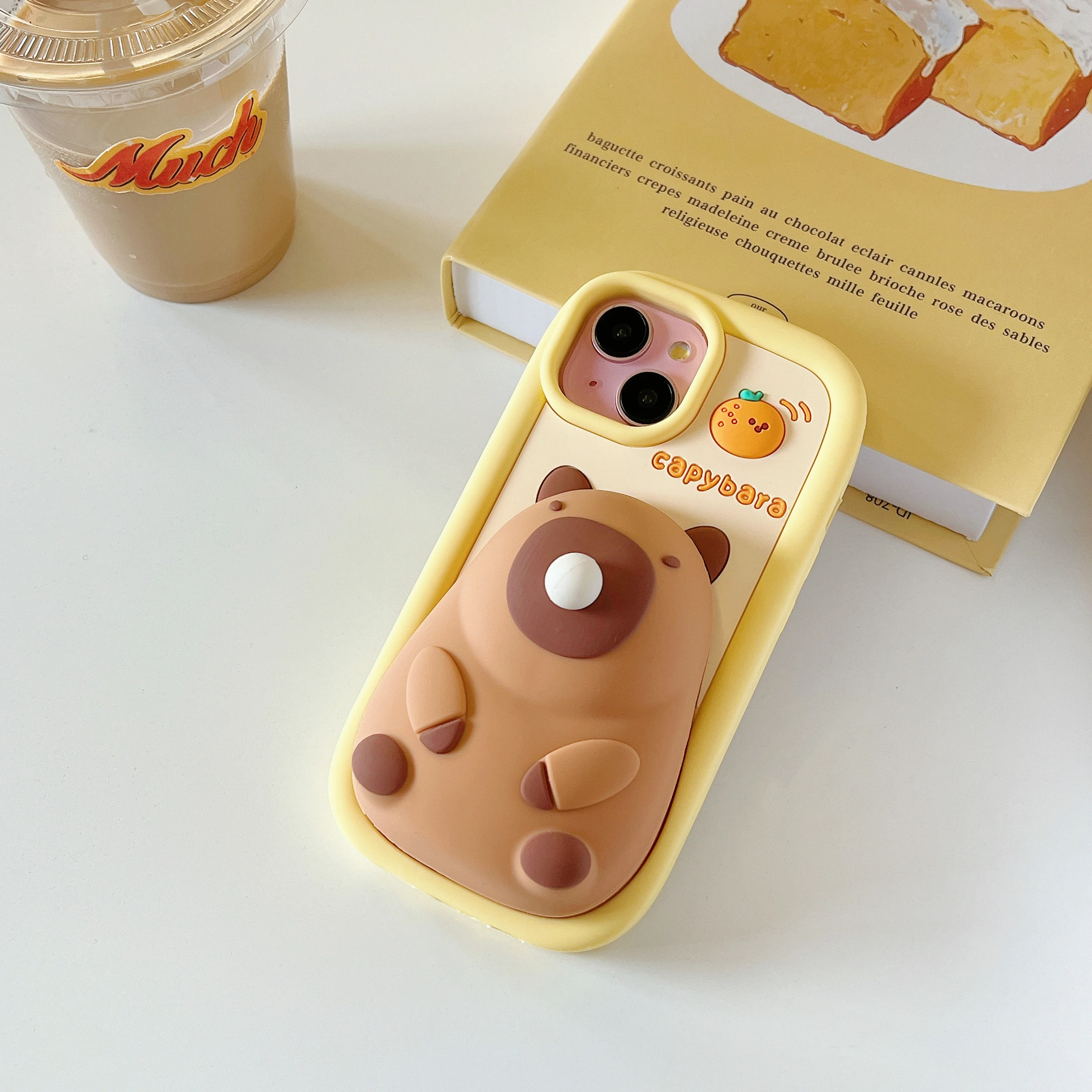 Phone Case for IPhone17 16 15 14 13 11 12Pro Max Shockproof Silicone blow bubbles Cute Kapibala Soft  Anti-drop protective Cover