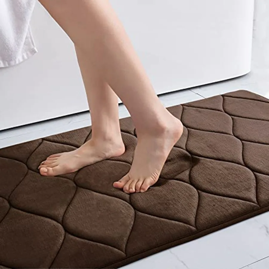 

Memory Foam Bathroom Rugs Ultra Soft and Non-Slip Bath Mat Water Absorbent and Machine Washable Shower Bath Runner Rug for Kitc