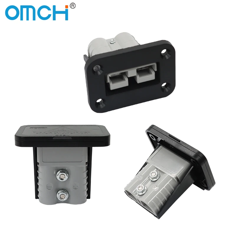 OMCH 1/2/5PCS 50A/120A/175A 보트 트럭 케이블 커넥터 플러그 용 마운트 브래킷 패널 커버가있는 이중 극 플러그 커넥터 용