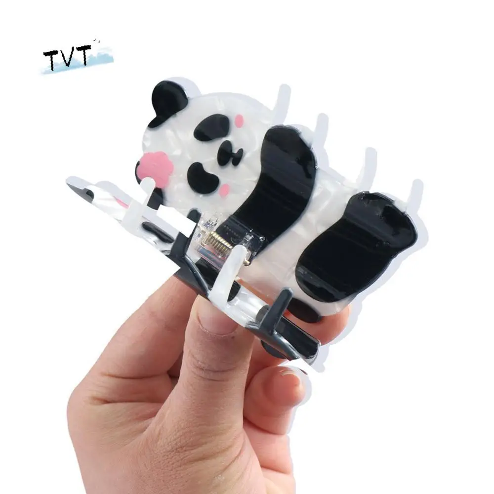 

Cute Flower Panda Hair Claw Cartoon Mid Size Animal Shark Clip Geometric Korean Style Acetate Hair Clip Party