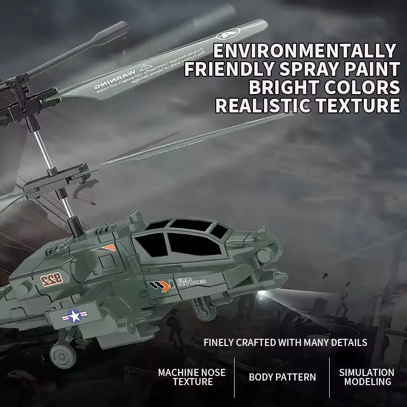 New Apache Remote-Controlled Helicopter Flying With Gyroscope Drop Resistant Armed Toy Model Children's Toy Helicopter Gifts