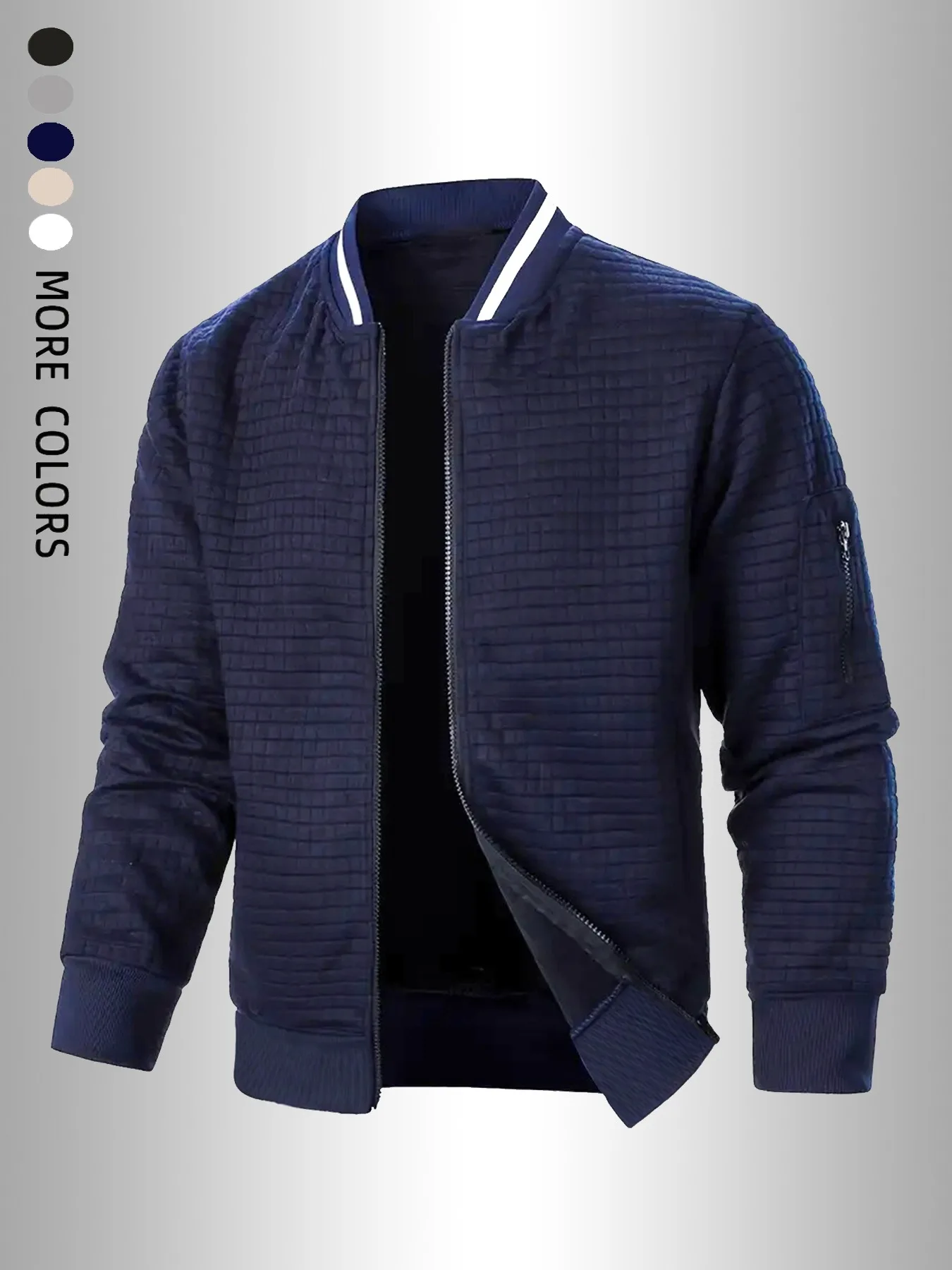 Autumn Winter Man Leisure Jacket Solid Color Zipper Baseball Coat Fashion Business Casual Slim Overcoat Windproof Men Clothing