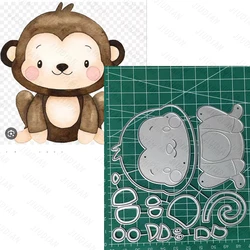 A Smiling Monkey Metal Cutting Die Metal Cutting Die for DIY Scrapbooking Crafts Handmade Christmas Gift Card