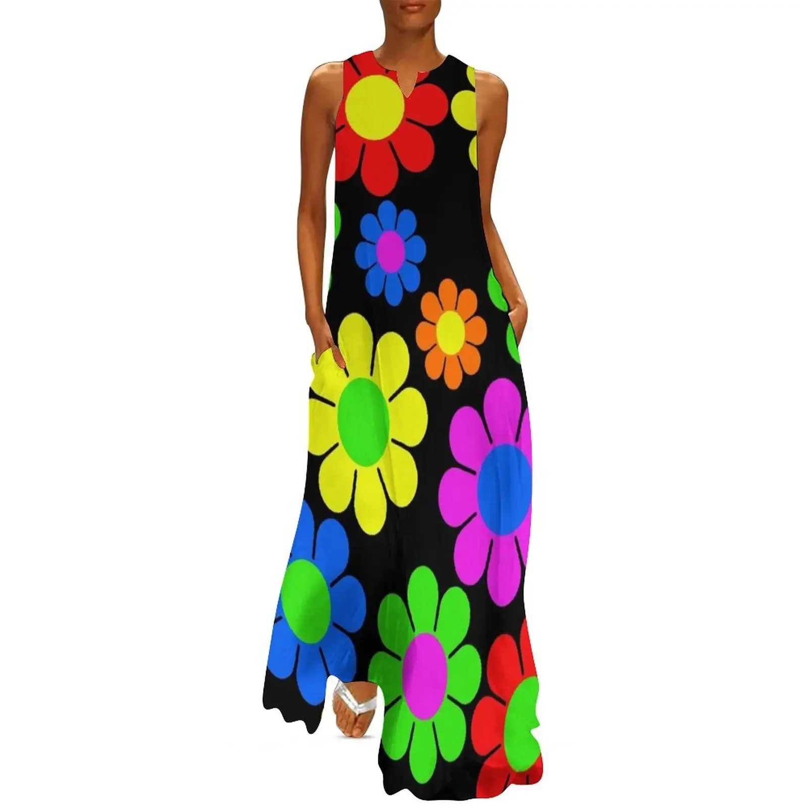 

Hippy Flower Daisy Spring Pattern Long Dress summer dress daily elegant party dresses for women 2025 dress