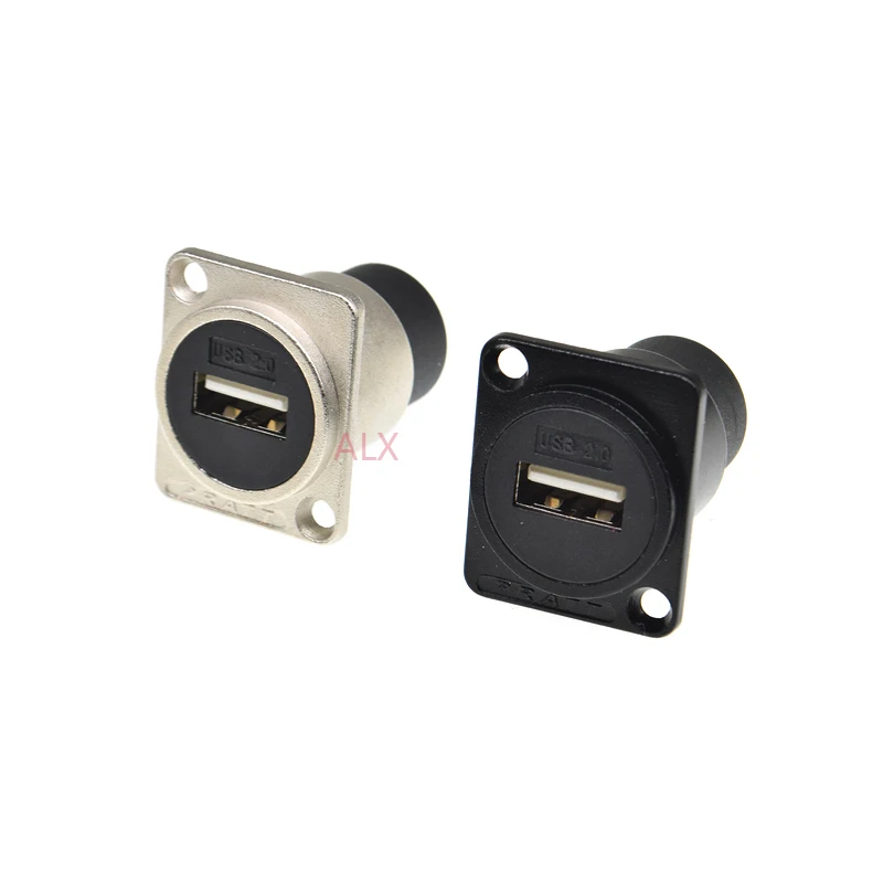1PCS D type metal usb female socket module panel mounting holder adapter usb 2.0 female to female connector for 86 panel cannon