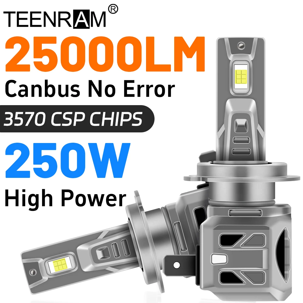 

25000LM H4 LED Headlight Bulbs Canbus 250W High Low Beam Car Lights 6000K H1 H7 H11 9005 HB3 9006 HB4 Turbo Auto Lamps 12V