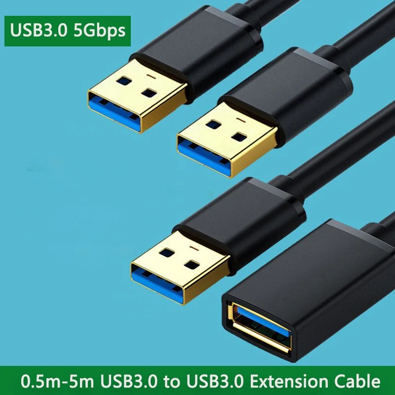 0.5m-5m USB3.0 Extension Cable For Smart TV PS4 Xbox One SSD USB To USB Cable Extender Data Cord Male&Female Fast Transfer Cable