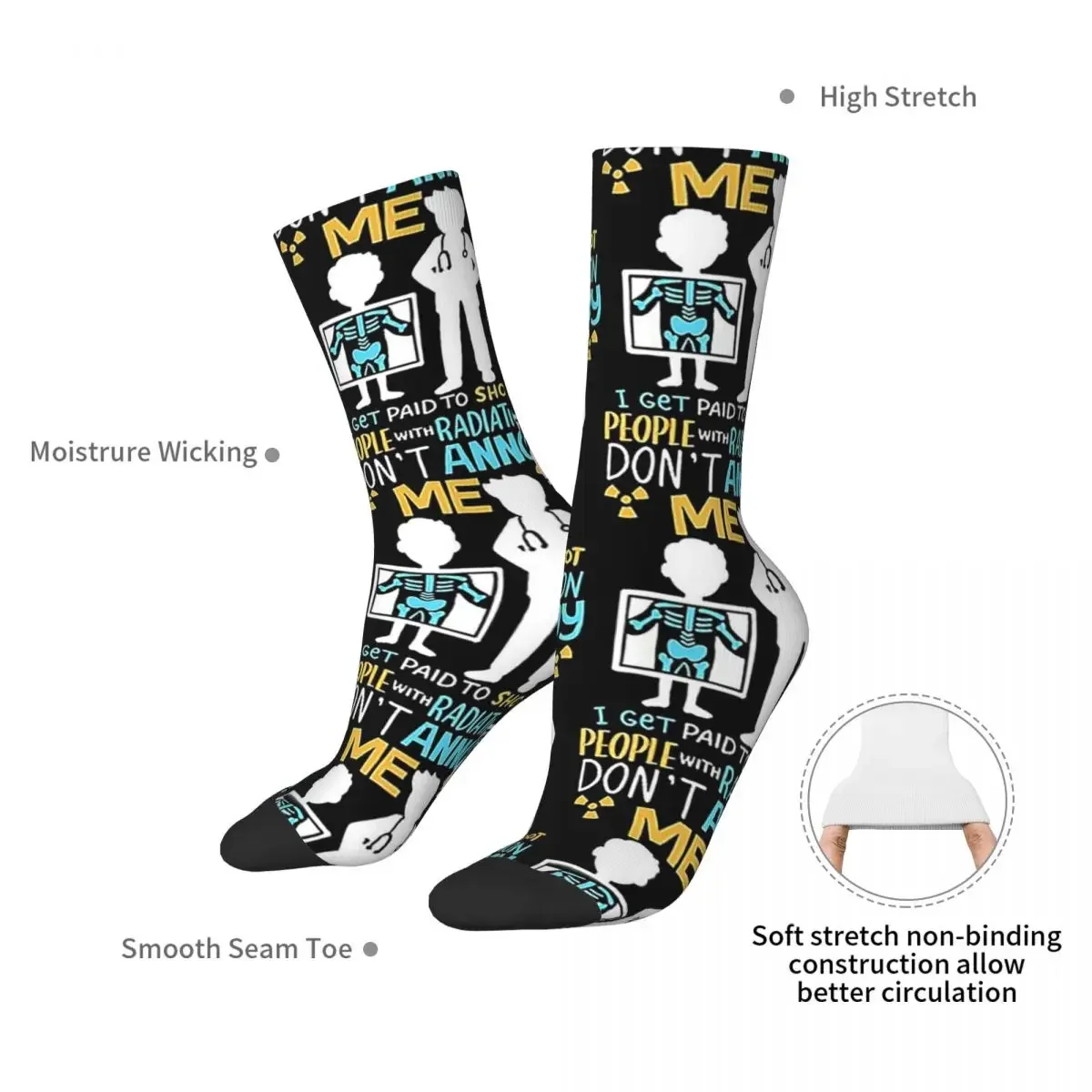 Don't Annoy Me Radiology Radiologist Gift Socks Harajuku Super Soft Stockings All Season Long Socks Accessories for Man's Woman