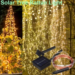 100/200LEDS Solar Fairy Lights Waterproof Waterfall Tree Vine Branch String Lamp Copper Wire Outdoor Xmas Holiday Party Wedding