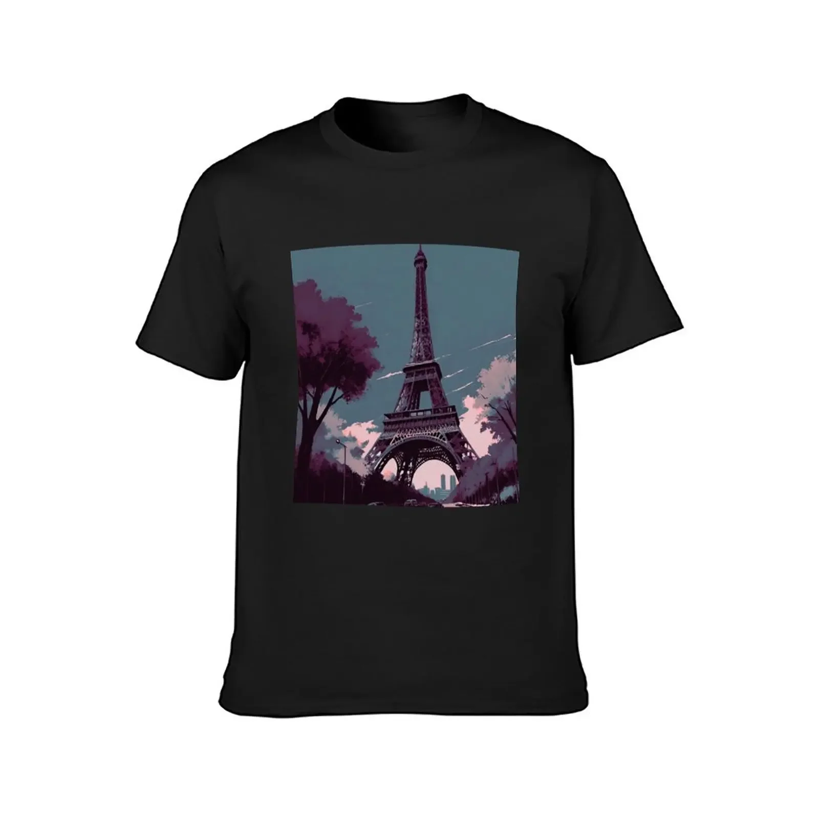 Enigmatic Elegance: Mystical View of the Eiffel Tower in Paris T-Shirt cute clothes hippie clothes oversized mens t shirts