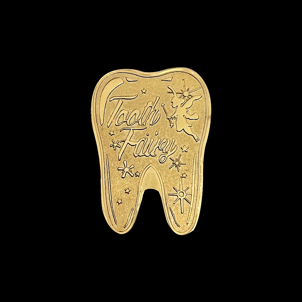 Dental Creative Tooth Fairy Shape Commemorative Coin Gold Plated Souvenir Coin for Children Kids Baby Dentistry Clinic Gifts