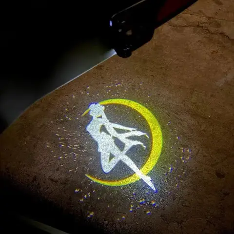 Sailor Moon Car Welcome Light Anime Projector Lamp Car Decoration Floor Lamp Motorcycle Atmosphere Lights Cute Accessory Gift