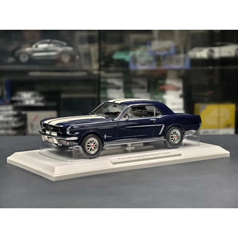 Diecast Norev 1:18 Scale Ford Mustang Coupe 1965 Blue 182805 Alloy Car Model view 3
