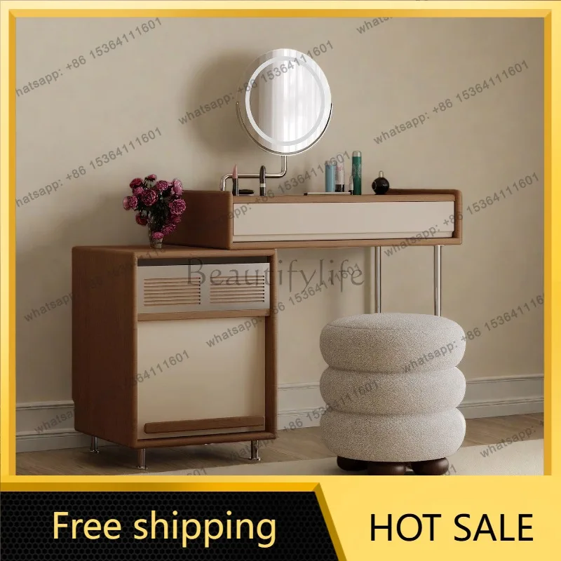 zj.Nordic European Makeup Table Sturdy Small Space Storage Lounges Dressing Table Bedroom Modern Coiffeuse Chambre Furniture Hom