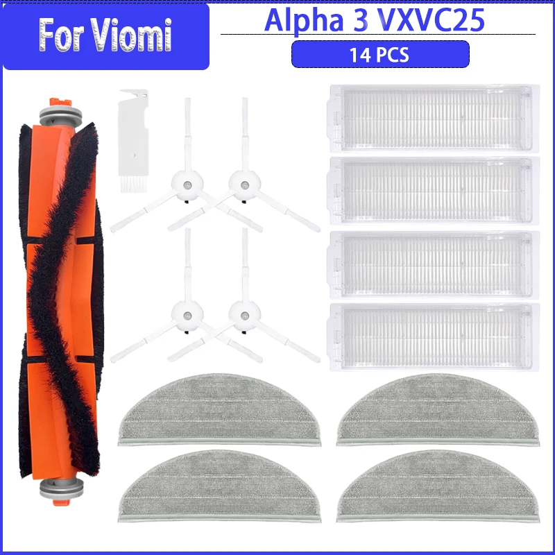 Main Side Brush Hepa Filter Mop Rag For Redroad G10 / For Viomi Alpha 3 VXVC25 / MJSTP Robot Vacuum Spare Parts Accessories