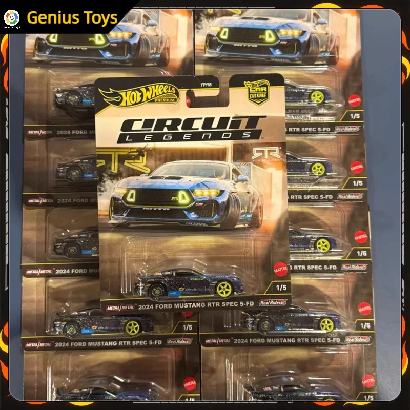 Hot Wheels Premium Circuit Legends Cultura de carro 2024 Ford Mustang RTR escala 1:64 modelo de carro de liga fundida brinquedos colecionáveis presentes