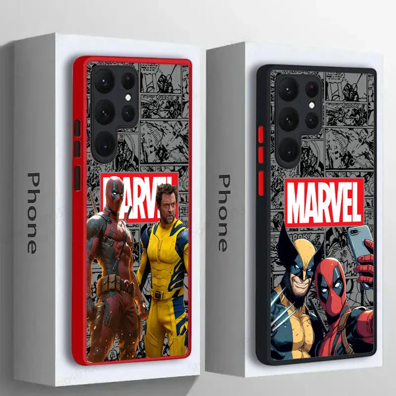 Deadpool 3 Wolverine Marvel Logo Phone Case For Samsung Galaxy S24 Case S23 Ultra S22 S21 FE S10 Plus For Samsung Note 20 Covers