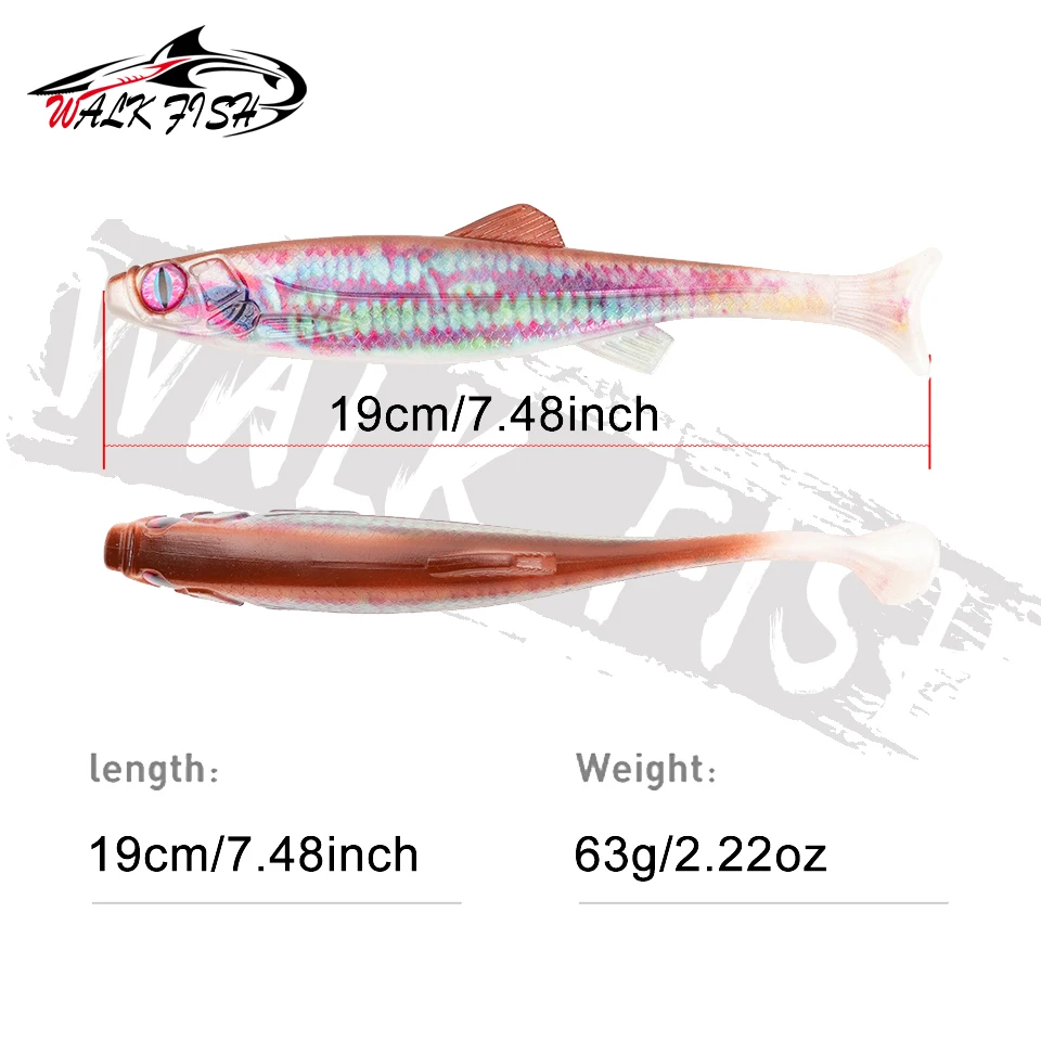 WALK FISH Swimbait Shad cola pala – señuelo blando para lucio - imagen 5