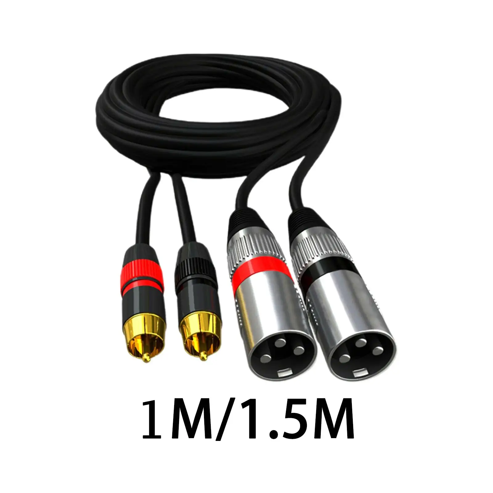 Dual RCA Male to Dual XLR Male Cable 2 RCA Male to 2 XLR Male for Speaker