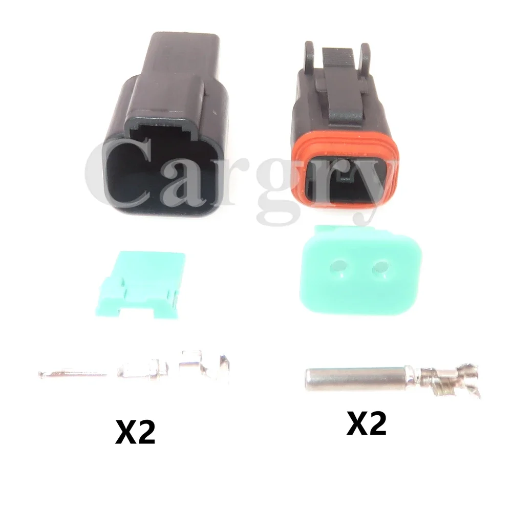 1 Set 2P Black Auto Plastic Housing Sealed Socket DT04-2P DT06-2S AC Assembly Car Replacement Connector Parts