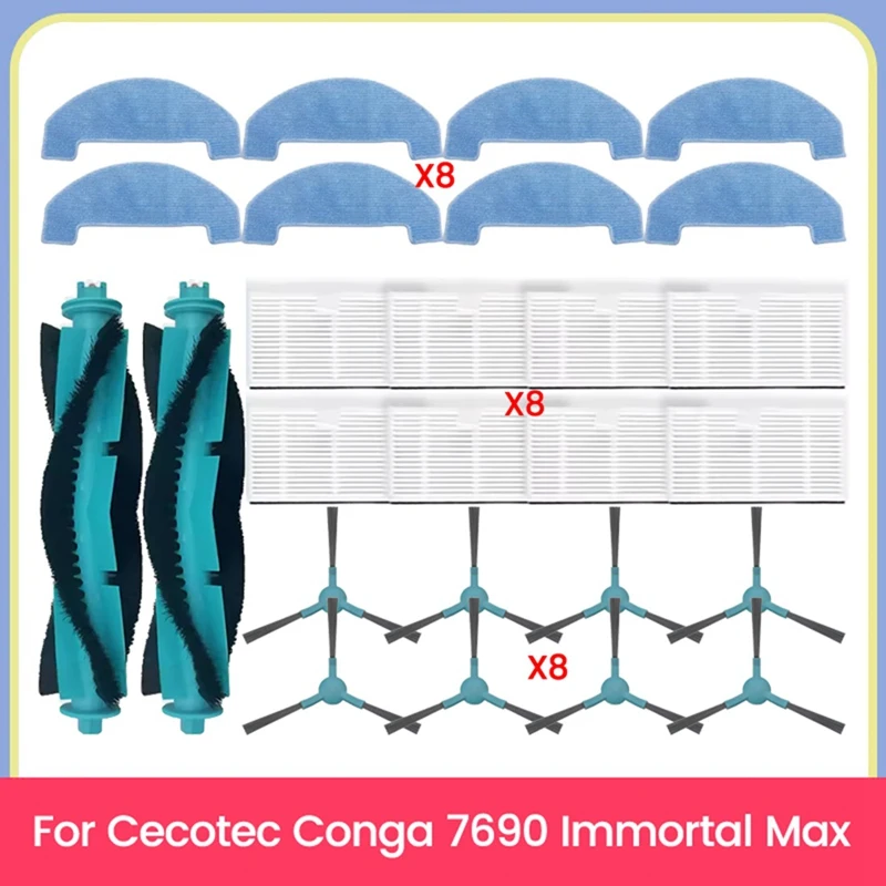 26 قطعة فرشاة جانبية فرشاة رئيسية فلتر HEPA ممسحة قماش لقطع غيار المكنسة الكهربائية الخالدة 7690-A69M