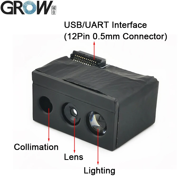 Imagem -03 - Grow-barcode Scanner Module Usb Uart Interface qr Code Bar Code Reader Suporte Ocr Passaporte Gm69pro-s 1280x800cmos Ocr 1d 2d