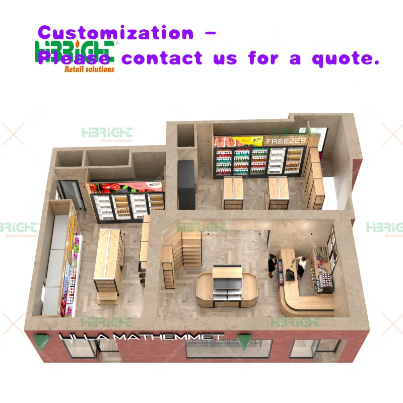 custom.Modern Luxury Interior Design Retail Stores and Supermarkets Metallic Equipment Display Layout Convenience