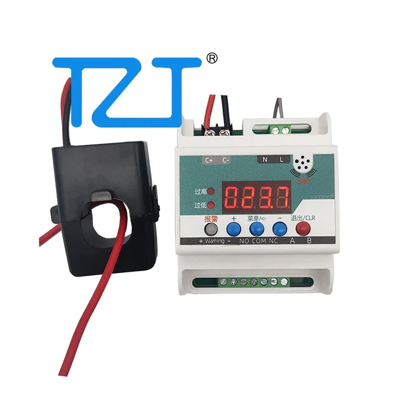 TZT YK-ACW105M+50/5A Transformer Kit AC Ammeter Digital Display Upper and Lower Limit Alarm Current Controller Relay Detection