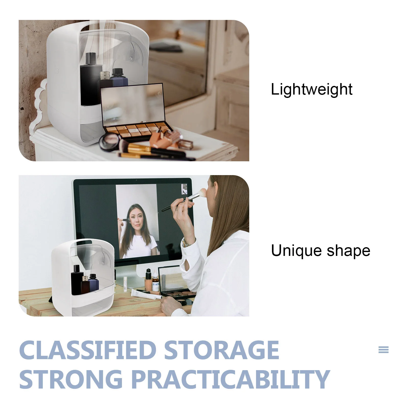 1Pcs Crystal Cosmetics Storage Box Small Size Eco Friendly Skin Care Desktop Storage Organizer Makeup Box Cosmetics Case